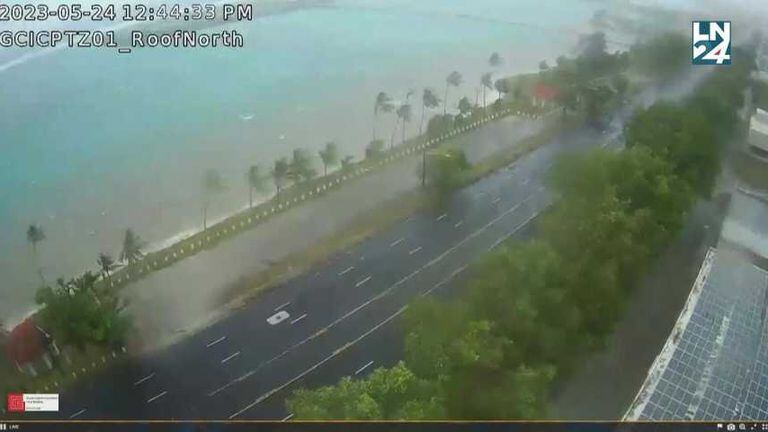 Guam : fortes pluies et vents avant l'arrivée du typhon Mawar
