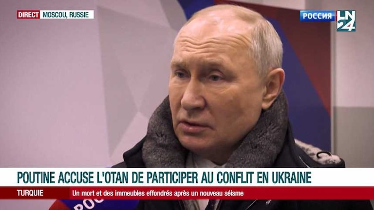 Vladimir Poutine accuse l'Otan de participer au conflit